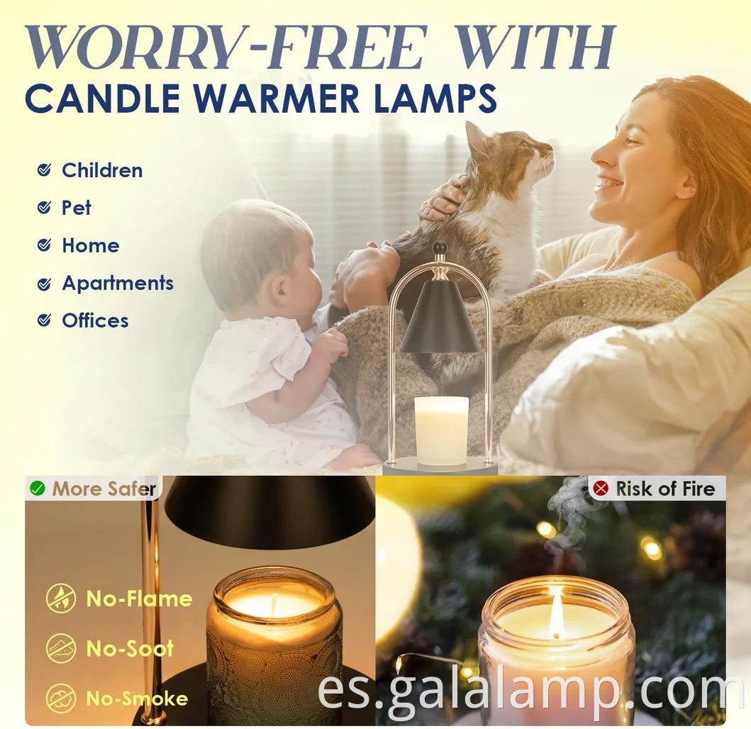 Lámpara de vela atenuable elegante para un ambiente acogedor de dormitorio